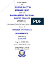Working Capital Management of Rayalaseema Thermal Power Project