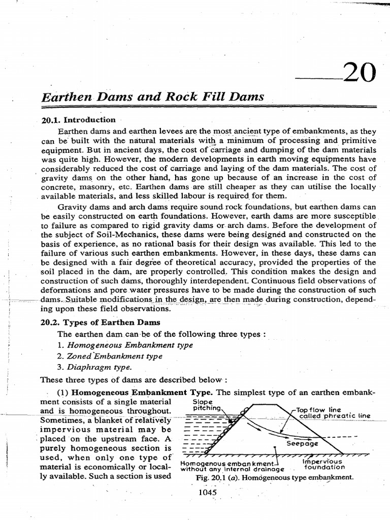20 - Earthen Dams and Rockfill Dams | PDF | Dam | Soil Mechanics