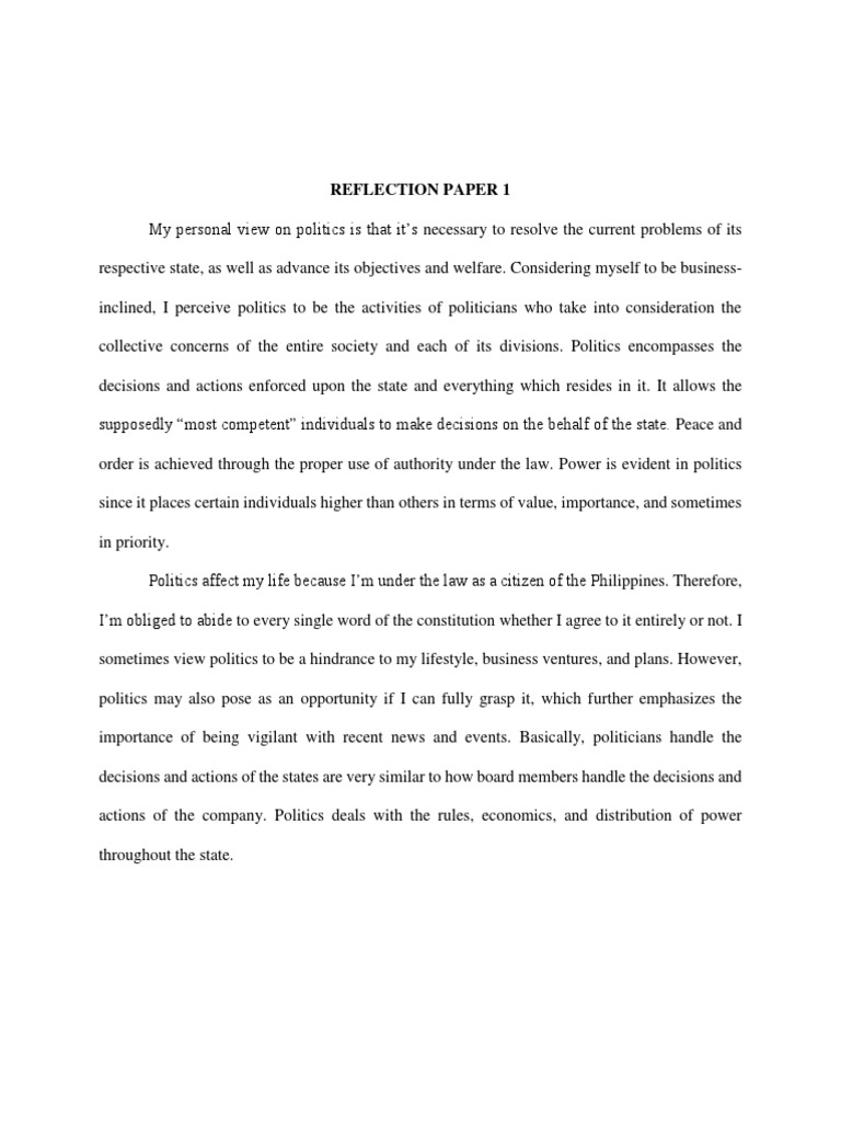 Political science and the study of politics reflection picture