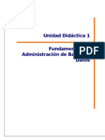 Unidad Didáctica 1 Fundamentos de Administración de Bases de Datos