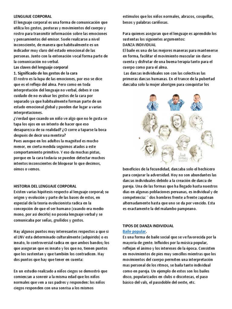 Tipos de Danza Individual y Ejemplos | PDF | Bailes | Comunicación no ...