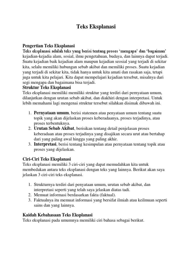 Teks Eksplanasi