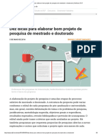 Dez Dicas Para Elaborar Bom Projeto de Pesquisa de Mestrado e Doutorado _ Notícias UFJF