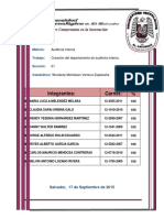 Trabajo de Creacion Del Departamento de Auditoria Interna