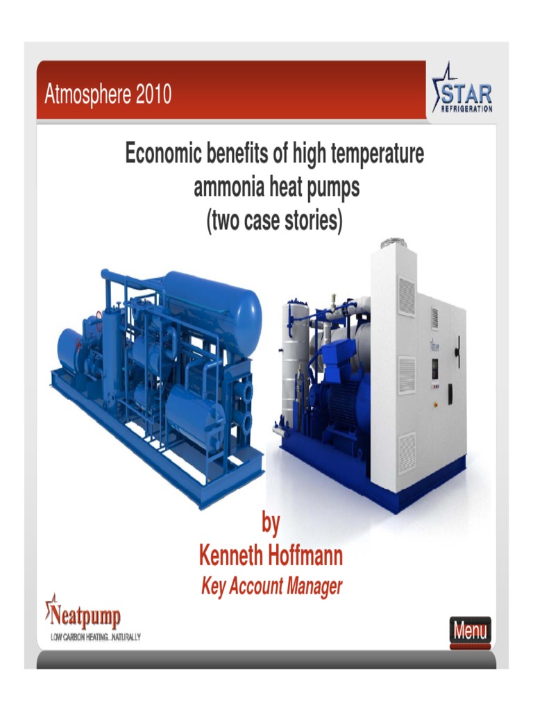 Economic Benefits of High Temperature Ammonia Heat Pumps (Two Case ...