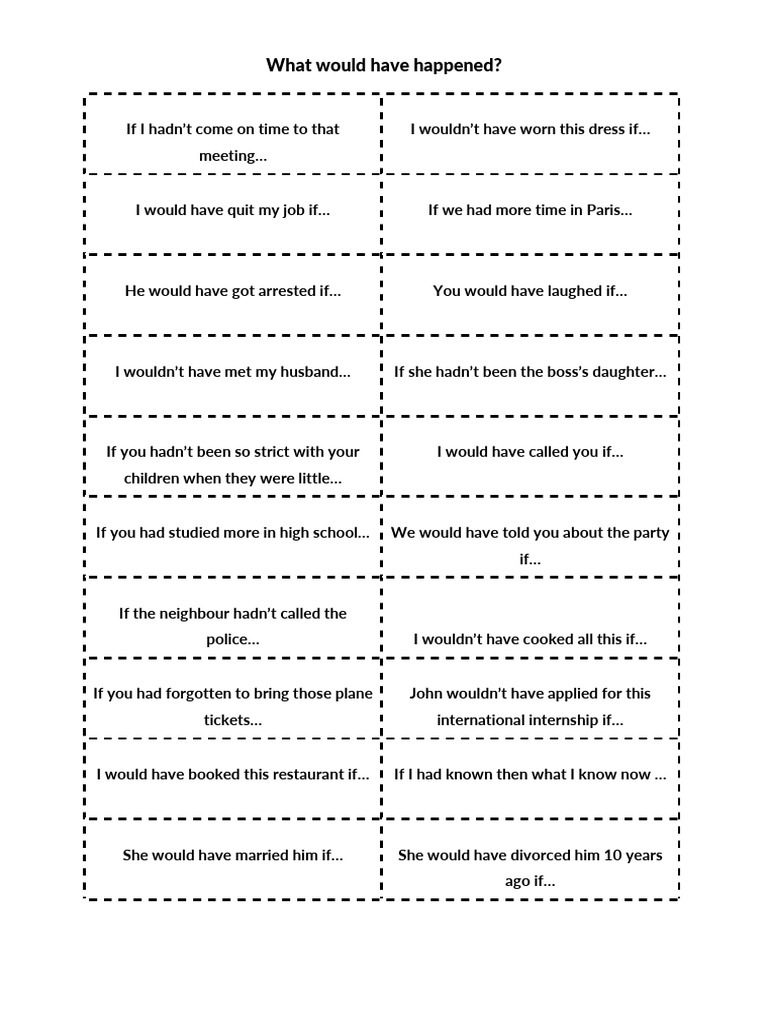 Third Conditional Scenarios and Exercises | PDF
