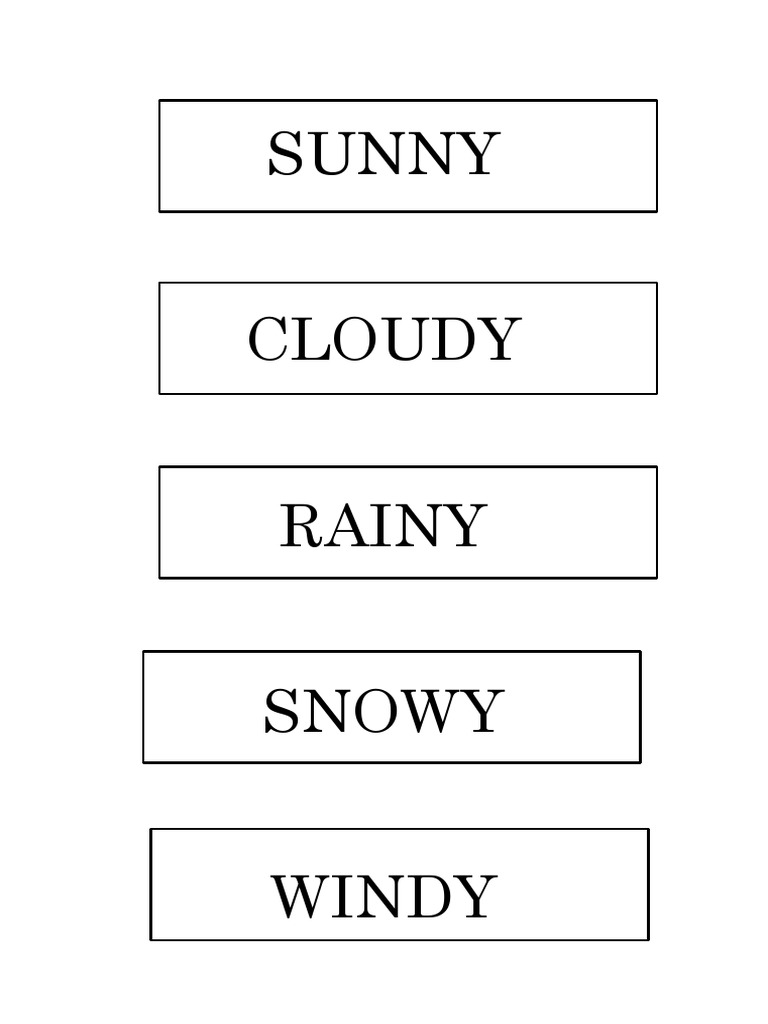 Sunny Cloudy Rainy Snowy Windy | PDF