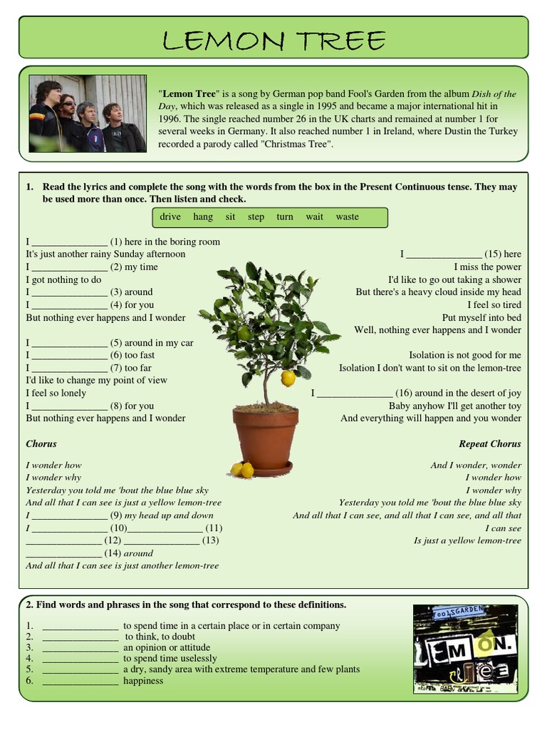 lemon tree song Recorded Music Leisure