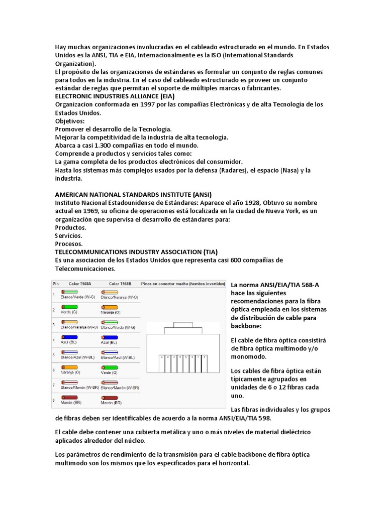 Ansi-Tia-Eia 568a-568b | PDF | Tecnología digital | Ingeniería