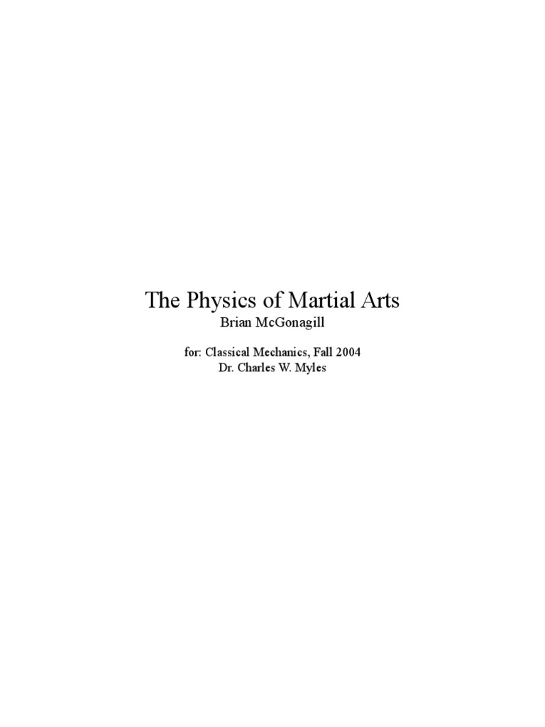 Physics of Martial Arts PDF Rotation Around A Fixed Axis Force