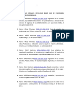 Listado Normas Oficiales Mexicanas Aplicables A Salud PDF