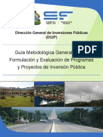 Guía Metodológica General para la Formulación y Evaluación de Programas y Proyectos de Inversión Pública.