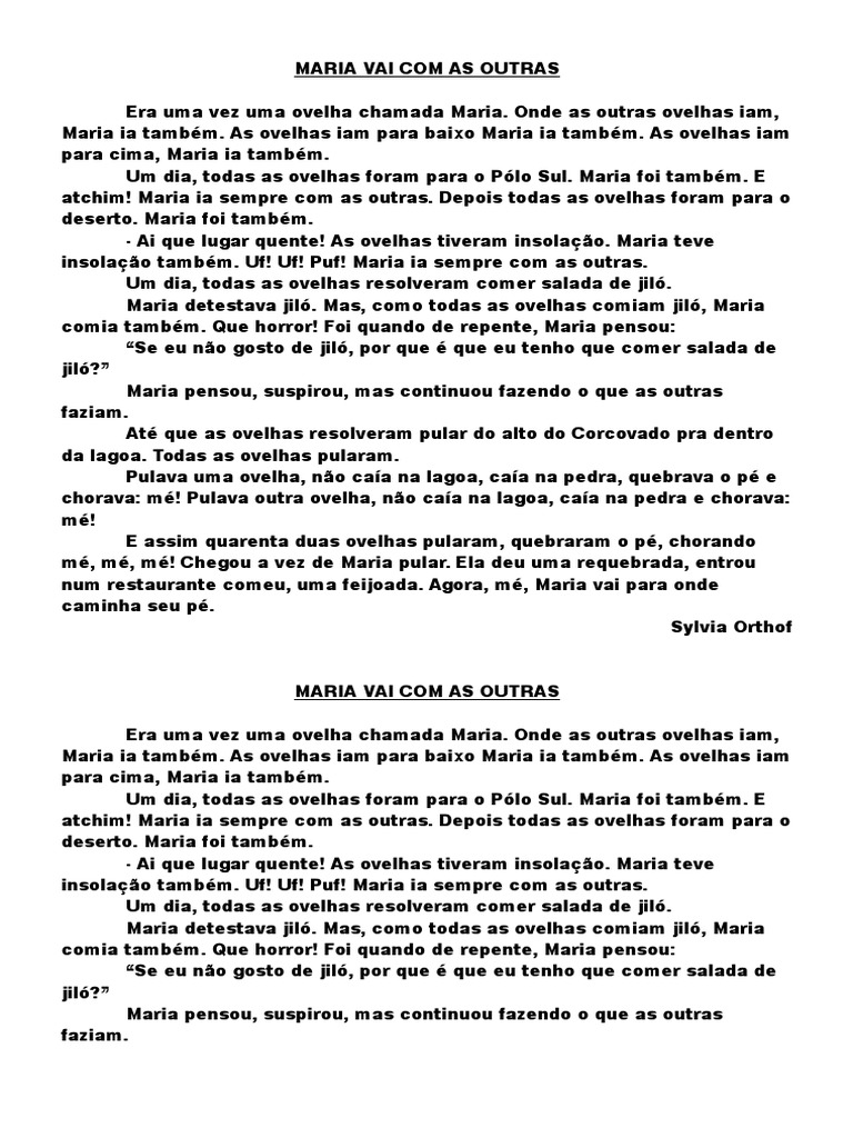 Texto Maria Vai Com As Outras | PDF | Lazer