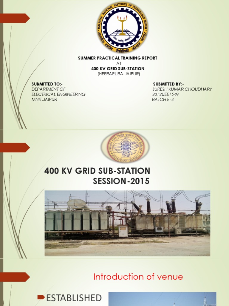 400 kV Substation Training Report | PDF | Electrical Substation ...