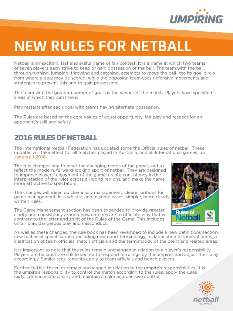 2025 Netball Rule Changes Overview | PDF | Referee | Athletic Sports