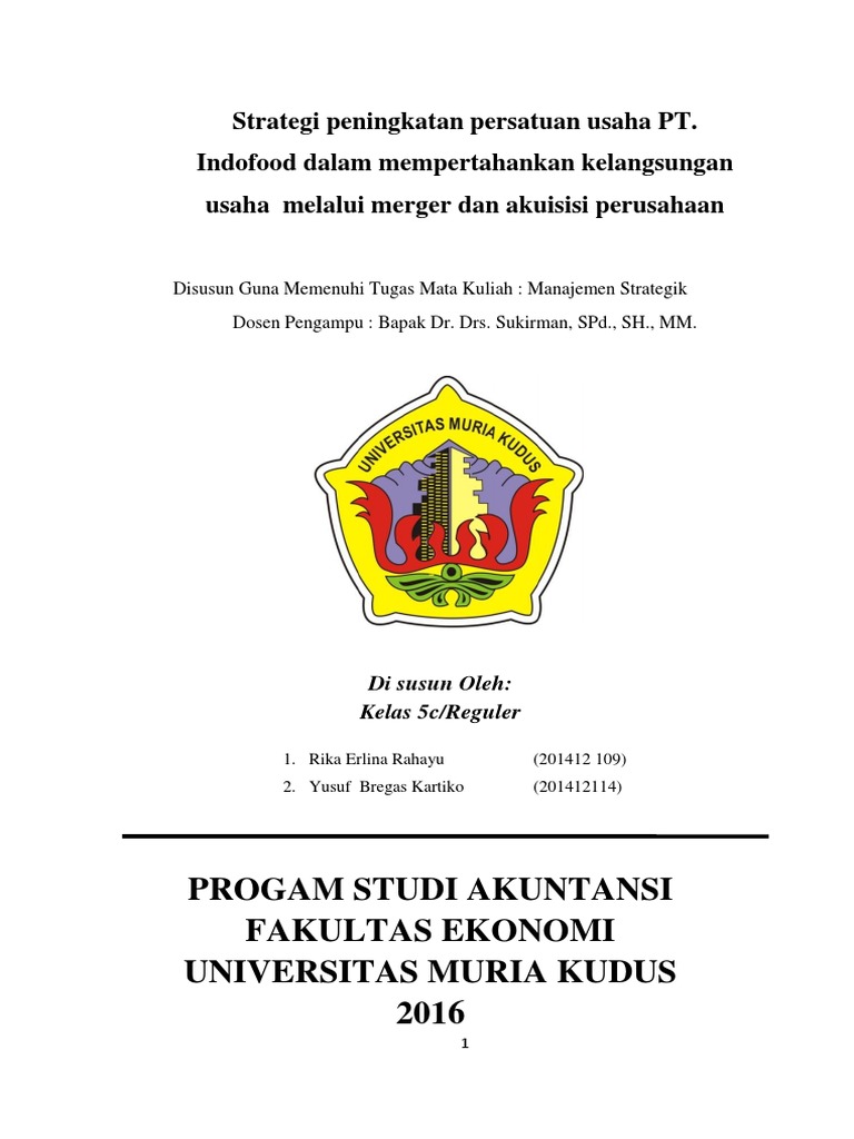 Makalah Pt Indofood Tbk Merger Akuisisi