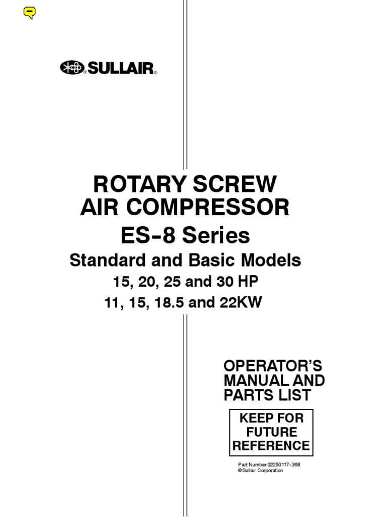 Sullair ES8 Manual | Valve | Personal Protective Equipment