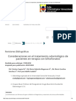 Consideraciones en El Tratamiento Odontológico de Pacientes en Terapia Con Bifosfonatos