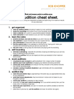 Audition Cheat Sheet PDF