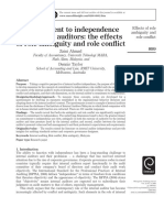 Commitment To Independence by Internal Auditors The Effects of Role Ambiguity and Role Conflict