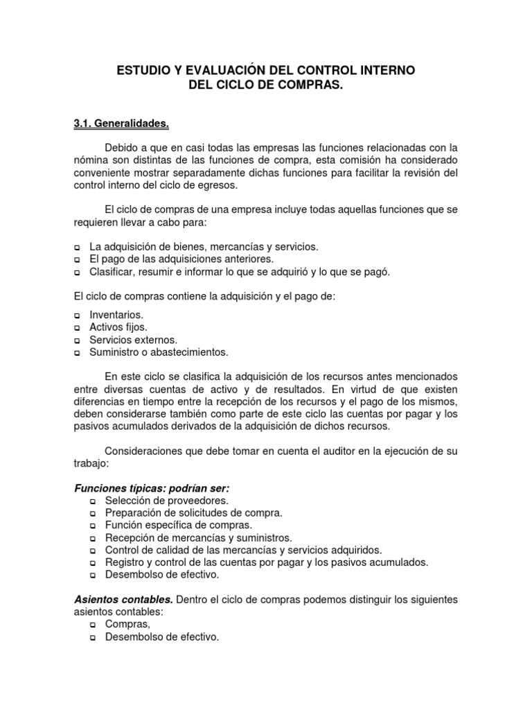 Estudio y Evaluación Del Control Interno | PDF | Contabilidad | Archivo ...