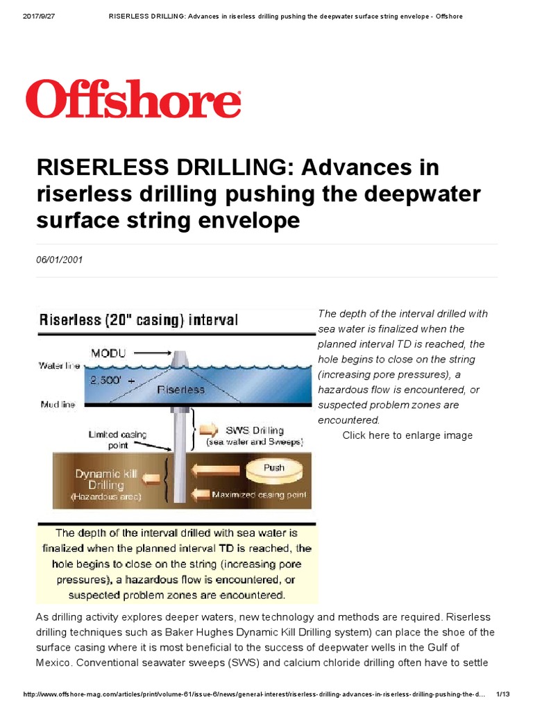 Advances in Riserless Drilling Techniques | PDF | Casing (Borehole ...