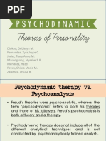 Psychodynamic Theories of Personality (1)