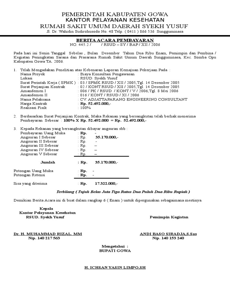 Tata Cara Berita Acara Pembayaran Pdf