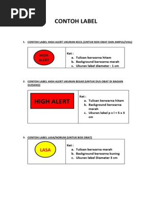 6 Contoh Label High Alert