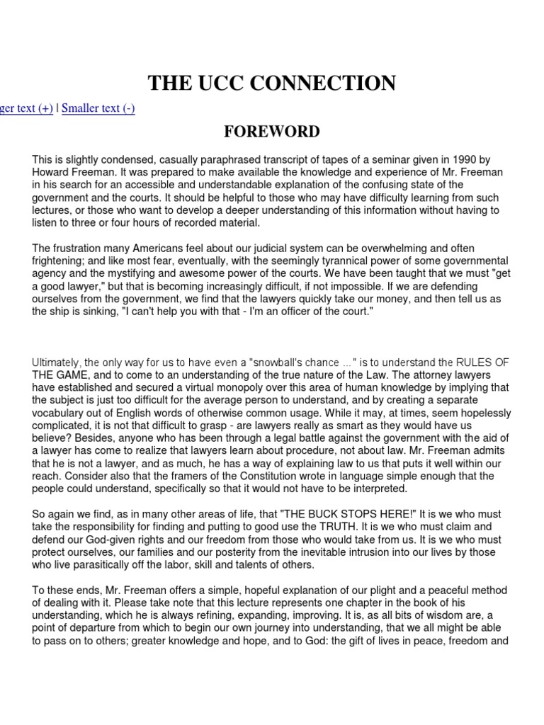 Understanding the UCC Connection | PDF | Uniform Commercial Code ...