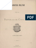 Estadistica Militar de La Republica de Costa Rica Ano de 1887