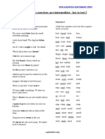 Irregular Verbs Key Test 2 PDF