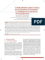 Customers' Perception About Total Quality Management in Banking Sector: A Comparative Study in Punjab Region