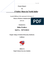 Potential of Safety Shoes in North India: Project Report On " "