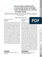 COMPARISON OF SPATIAL INTERPOLATION METHODS AND MULTI-LAYER NEURAL NETWORKS  FOR DIFFERENT POINT DISTRIBUTIONS ON A DIGITAL ELEVATION MODEL