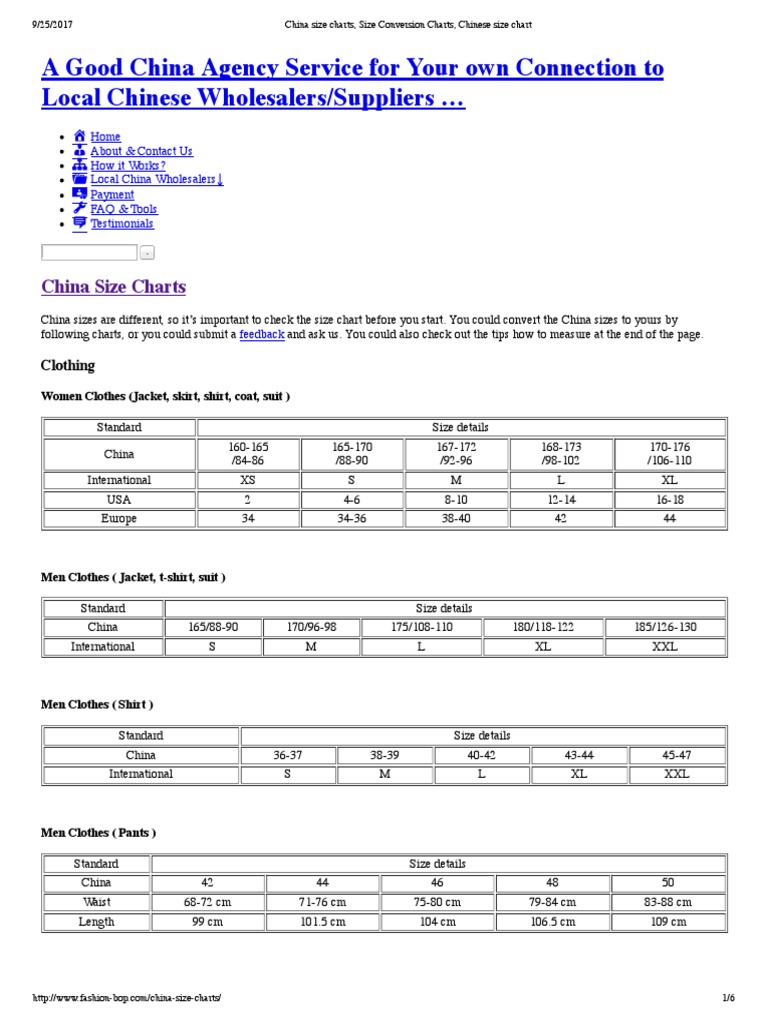 Chinese Plus Size Conversion Chart Swimwear