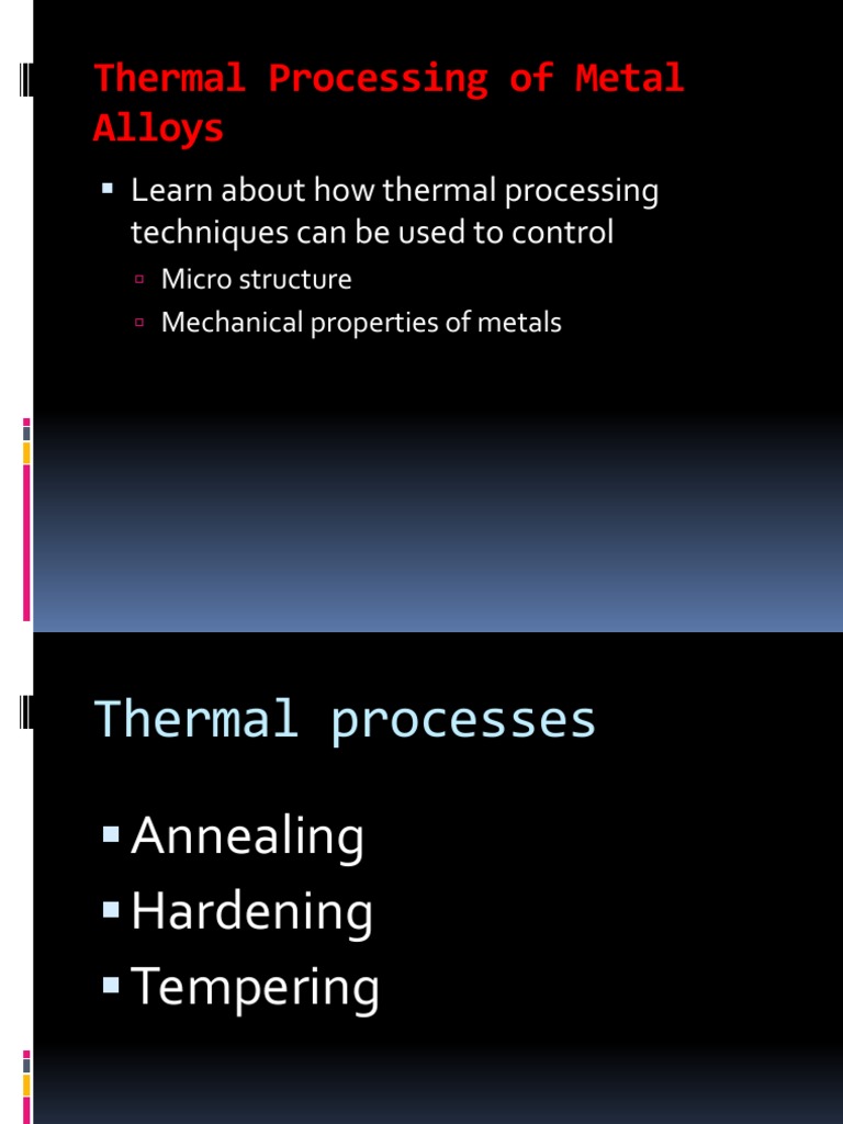 Thermal Processing of Metals A Guide to Heat Treatment Techniques for