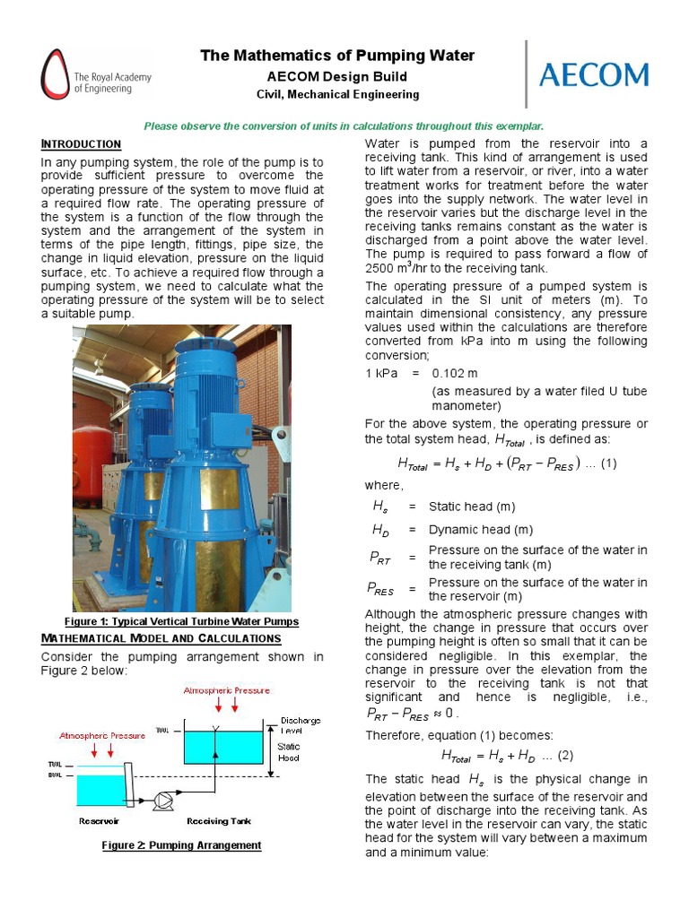 The Mathematics of Pumping Water PDF | PDF