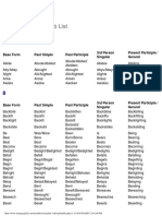 English Irregular Verb List - Complete PDF