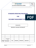 Standard Operating Procedure FOR Document Management System: Genus Power Infrastructures Limited