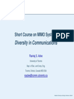 Diversity in Communications: Short Course On MIMO Systems