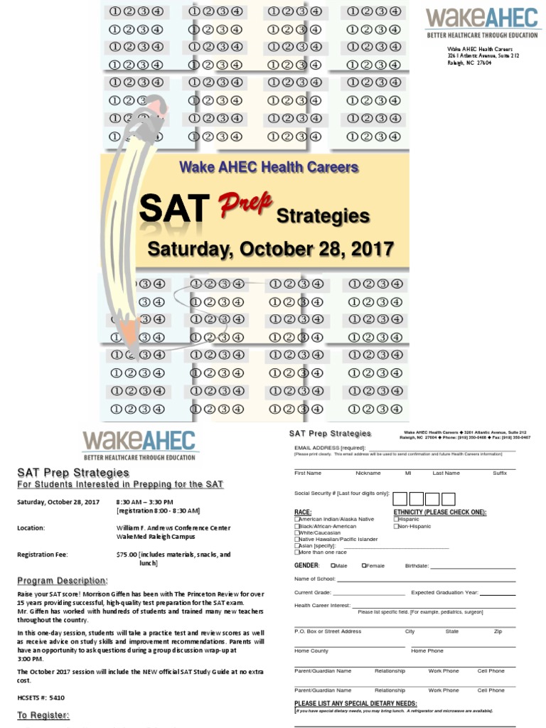 sat prep flyer october 2017 | Sat | Learning