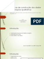 Técnicas de construção dos dados em pesquisa qualitativa