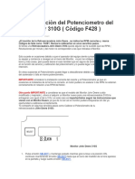 Calibraciòn Del Potenciometro Del Acelerador 310G (Còdigo F428)