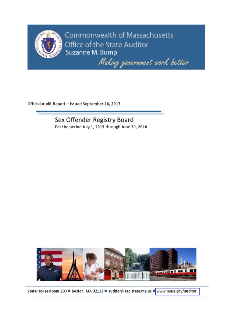Massachusetts Auditor Report On The State Sex Offenders Registration