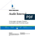MODUL AUDIT INTERNAL - TM Ke 15 - Hubungan Dengan Dewan Komisaris Dan Komite Audit PDF
