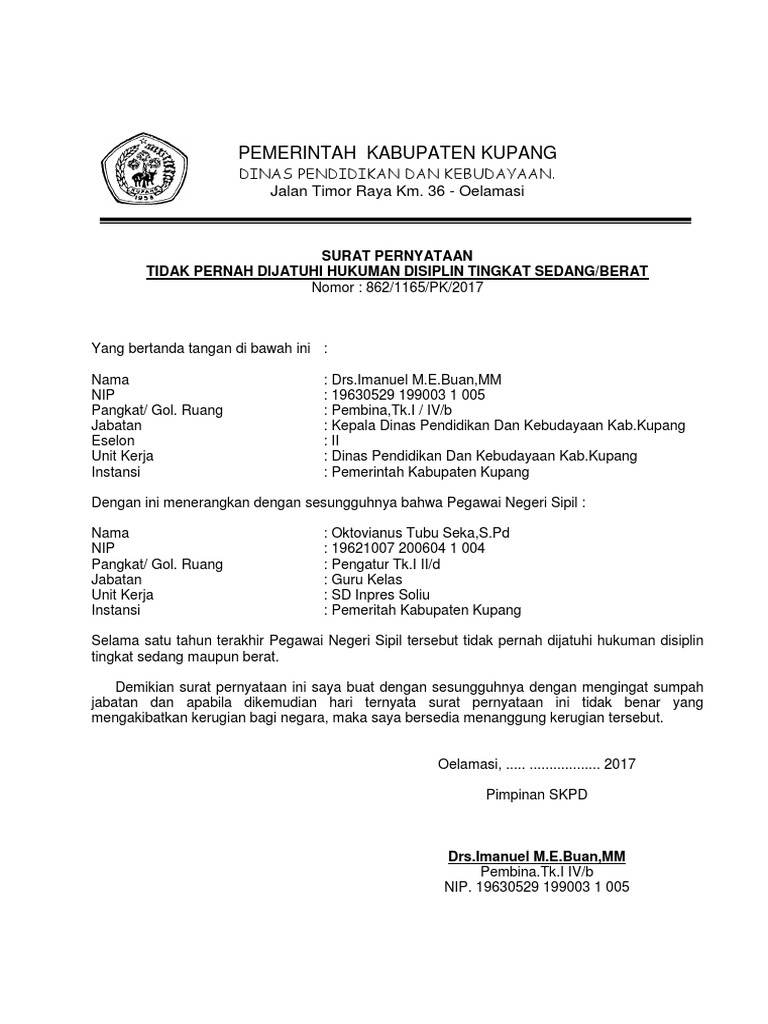 Contoh Surat Teguran Pns Download