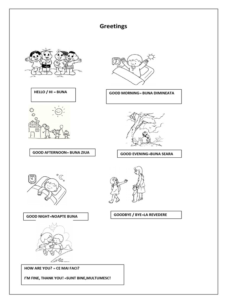 Greetings: Good Morning Buna Dimineata Hello / Hi Buna | PDF