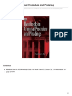 Handbook On Criminal Procedure and Pleading