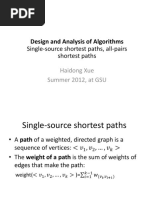 Single Source Shortest Paths, All Pairs Shortest Paths